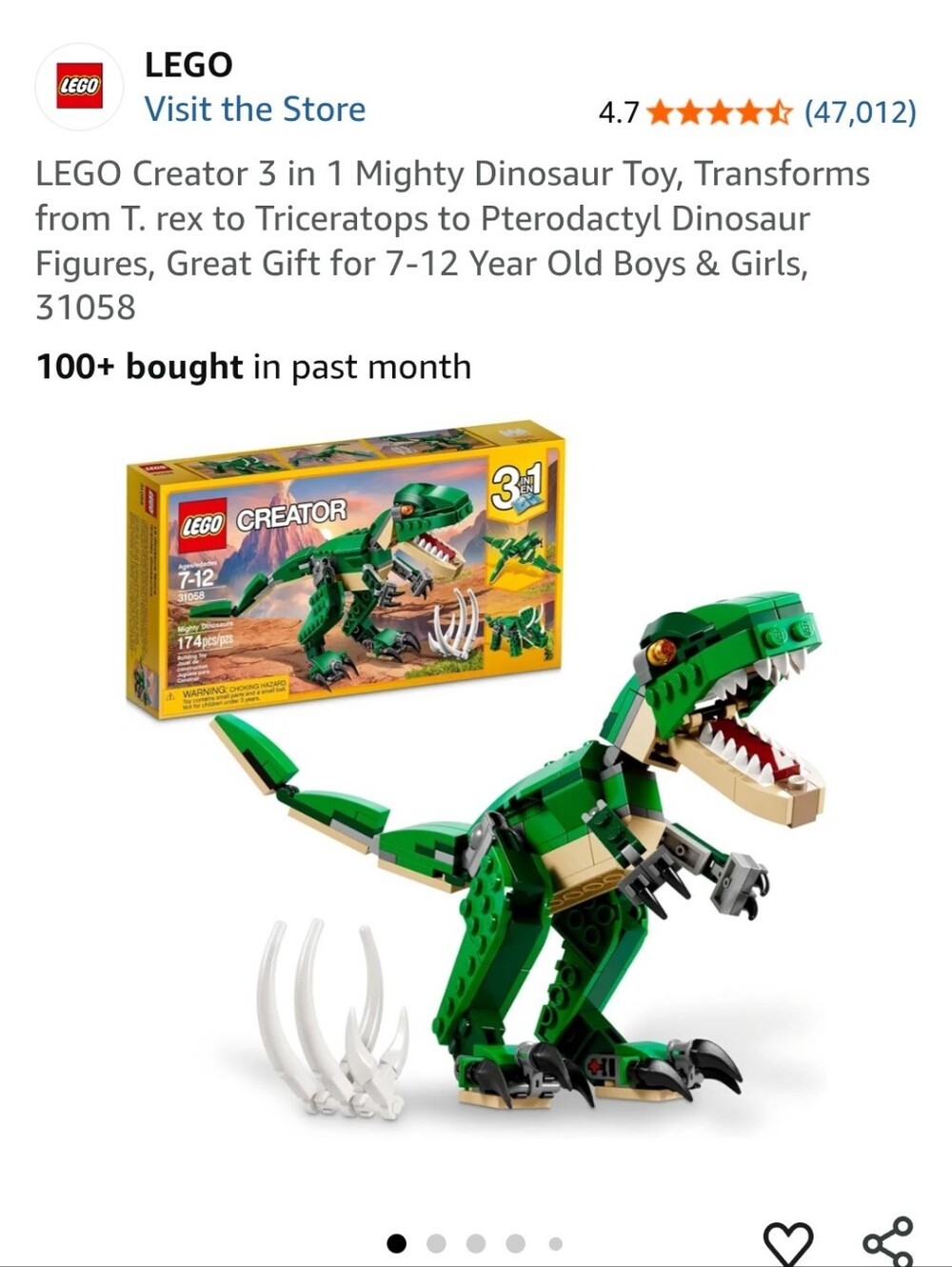 New LEGO Creator Set- Dino Building Set